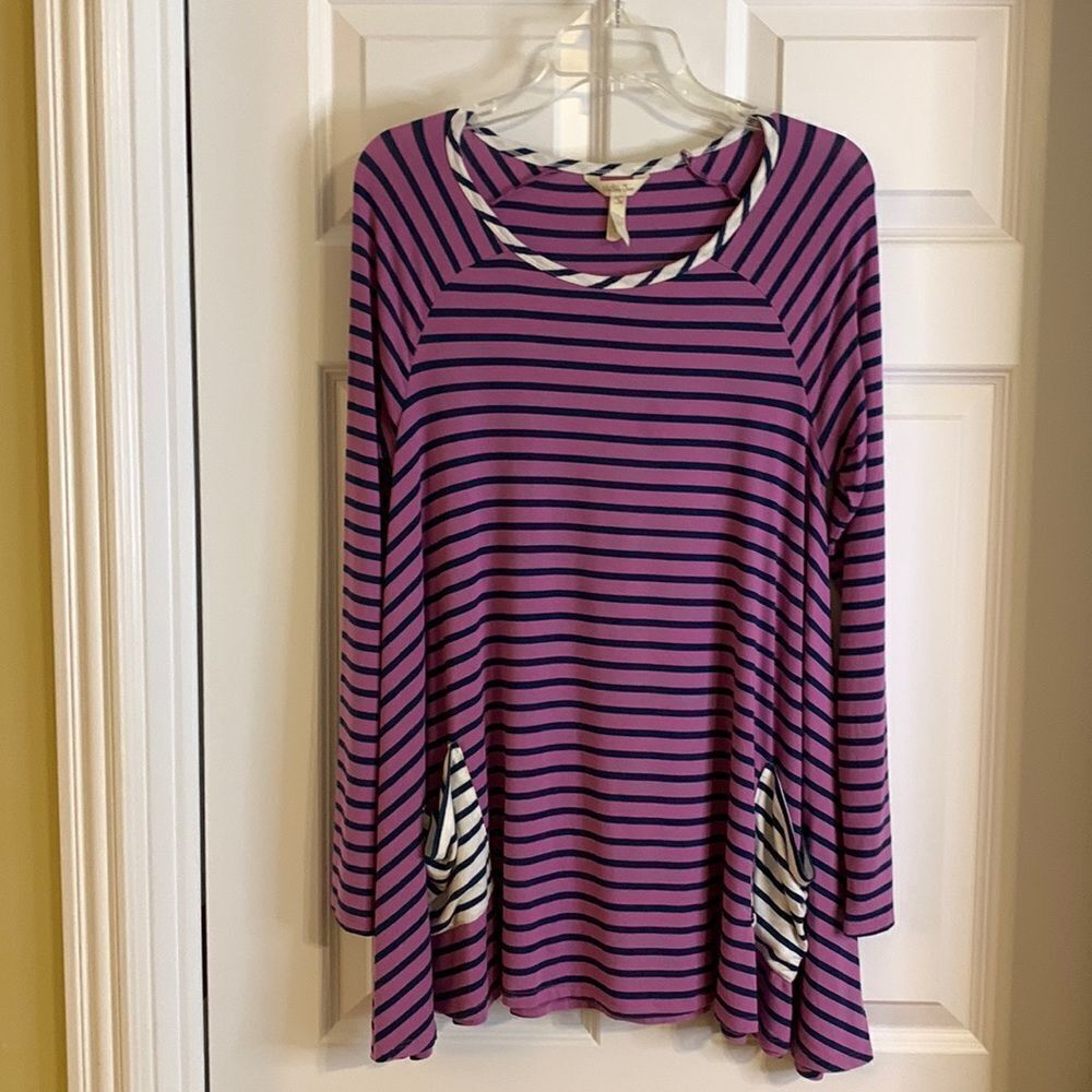 Matilda Jane size small purple and black pocketed mini dress and or tunic